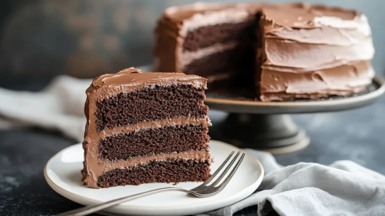 A warm molten chocolate lava cake with gooey chocolate oozing from the center, served with vanilla ice cream.