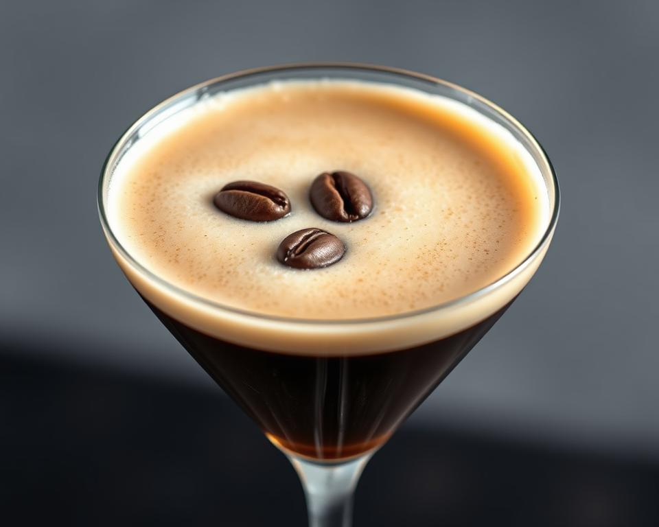 Final perfect espresso martini with elegant presentation